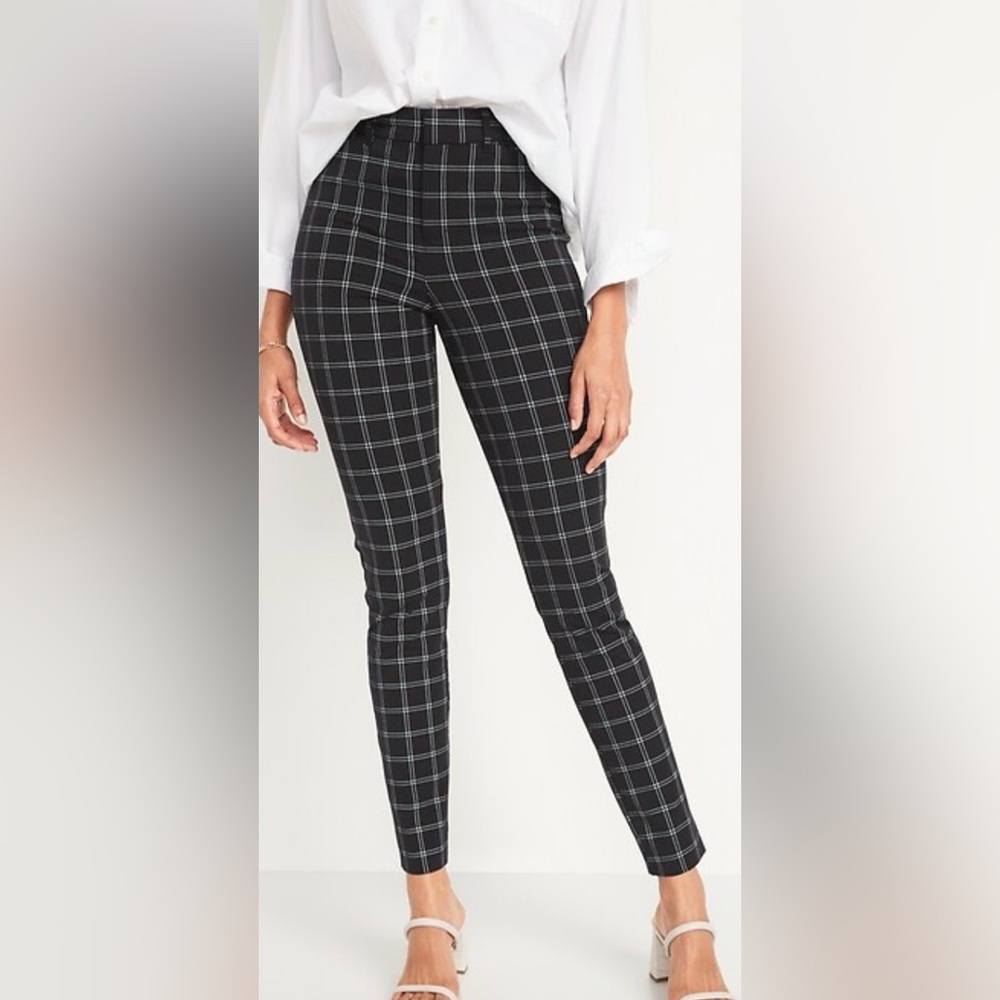 Old Navy - high waisted windowpane plaid pixie skinny ankle pants
